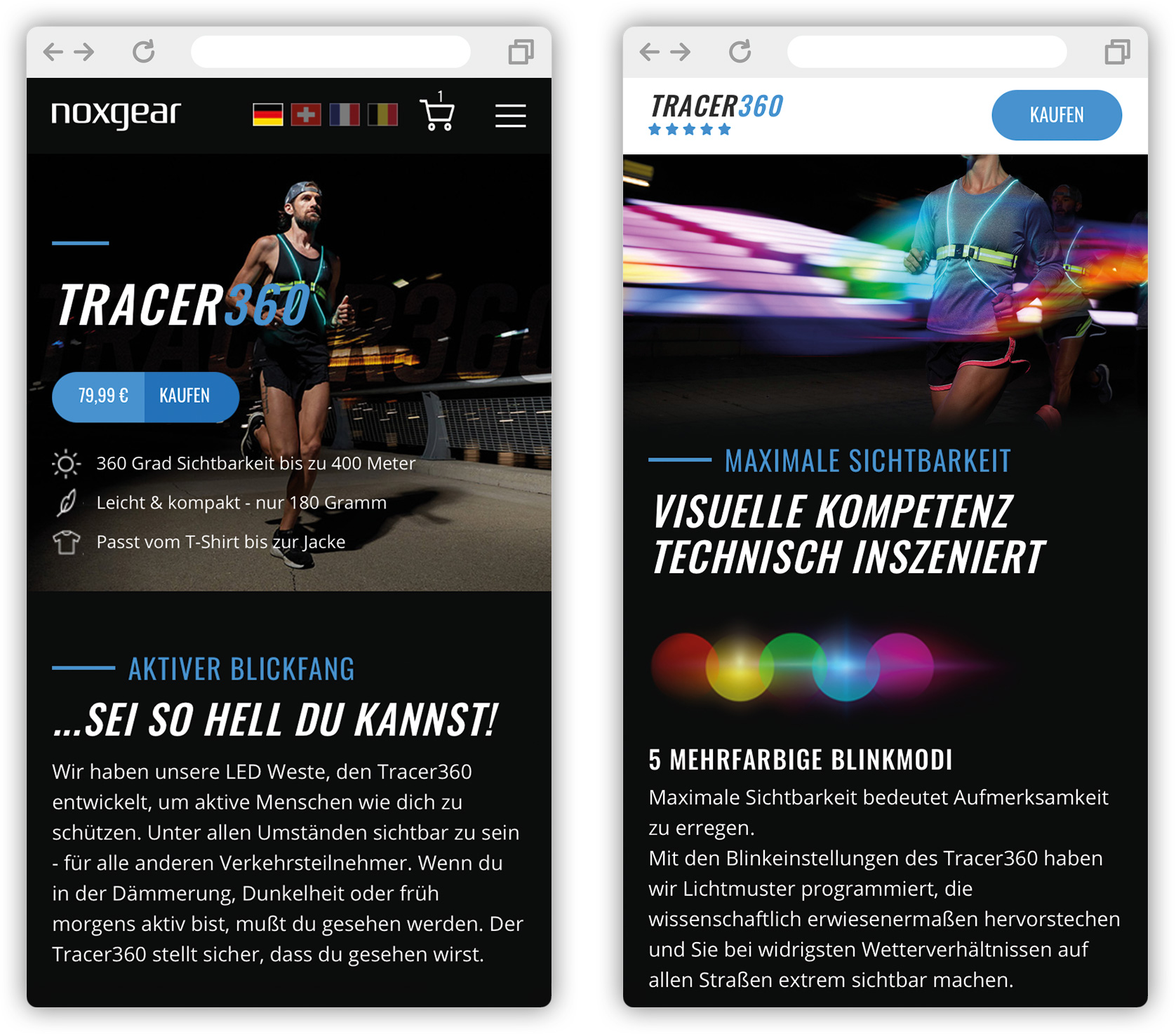 Screenshot der Website vom Nahgenuss dargestellt am Smartphone